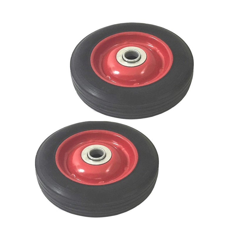 UI PRO TOOLS 2 Pack - Solid Rubber Flat Free Tire 6" x 1.5" Hand Truck Wheel - 1.25" Offset Hub – 5/8" Axle - 350 lbs Capacity - Image 4