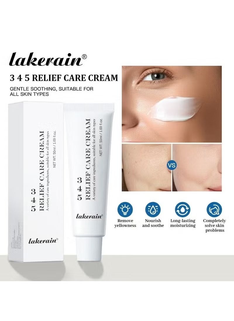 lakerain 345 Relief Cream, Skin Barrier Repair Cream, Soothing Face Moisturiser Cream, Repairing Face Cream for Acne Prone Skin, 345 Cream Skincare for All Type Skin, 50ml  - Image 4