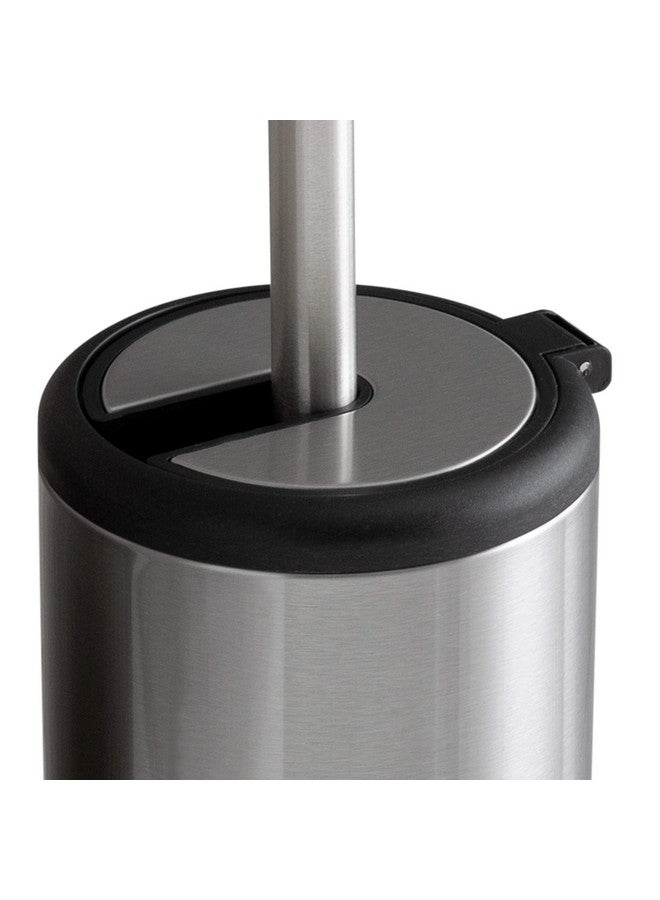Bath Bliss Bath Bliss Toilet Brush and Holder | Self Closing Lid | 360 Degree Brush Head | Bathroom Cleaning | Compact Size | Storage and Organization | Stainless Steel  - Image 3
