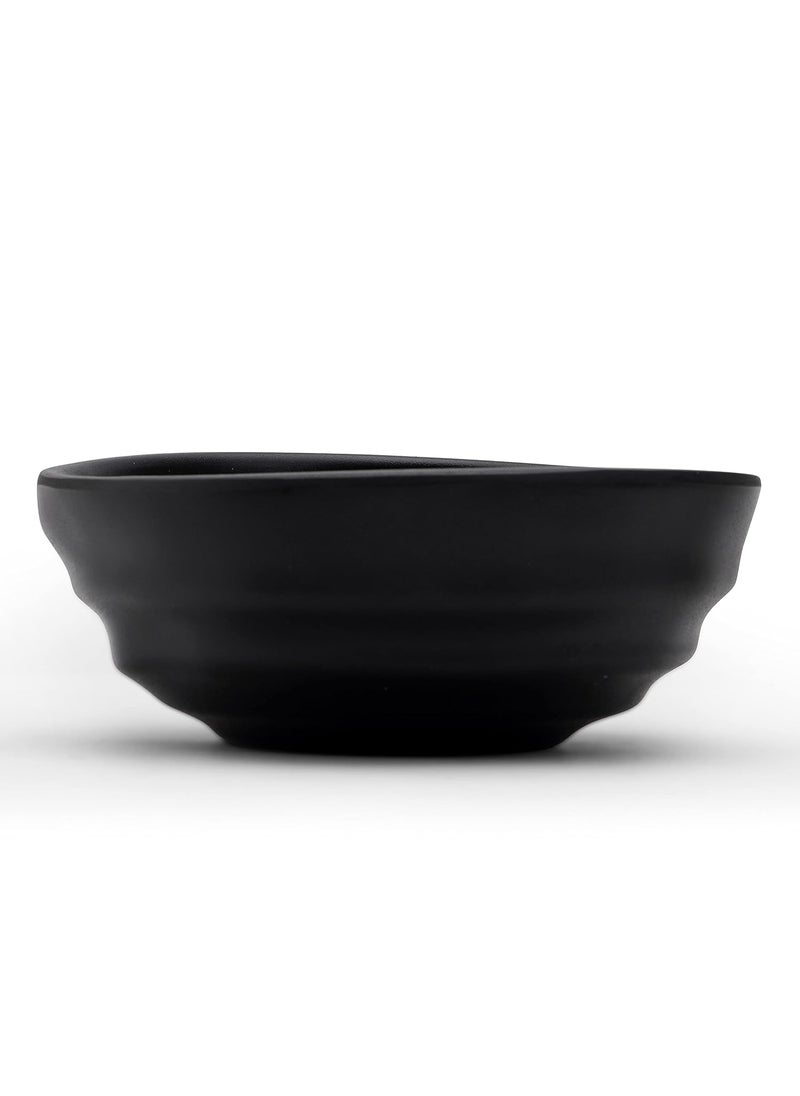Smart Dinning Unbreakable Bowls Set Melamine Medium 500 ml 3 Pieces Black Matt Finish