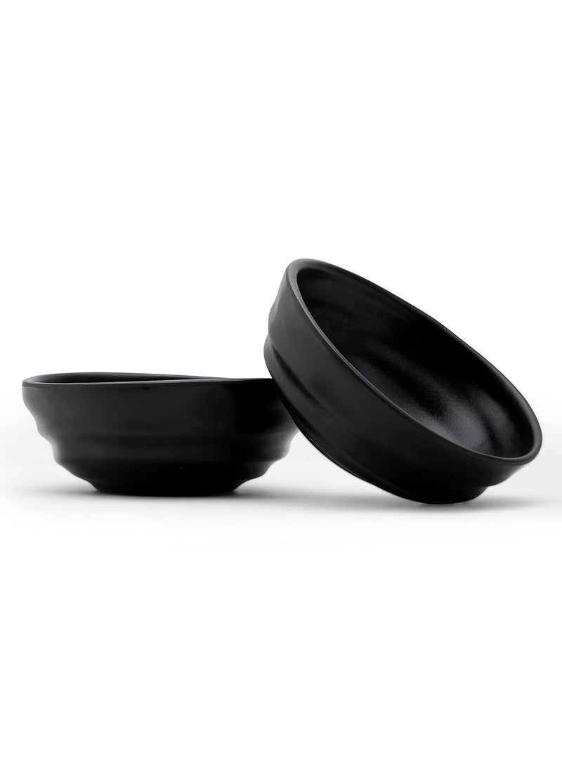 Smart Dinning Unbreakable Bowls Set Melamine Medium 500 ml 3 Pieces Black Matt Finish