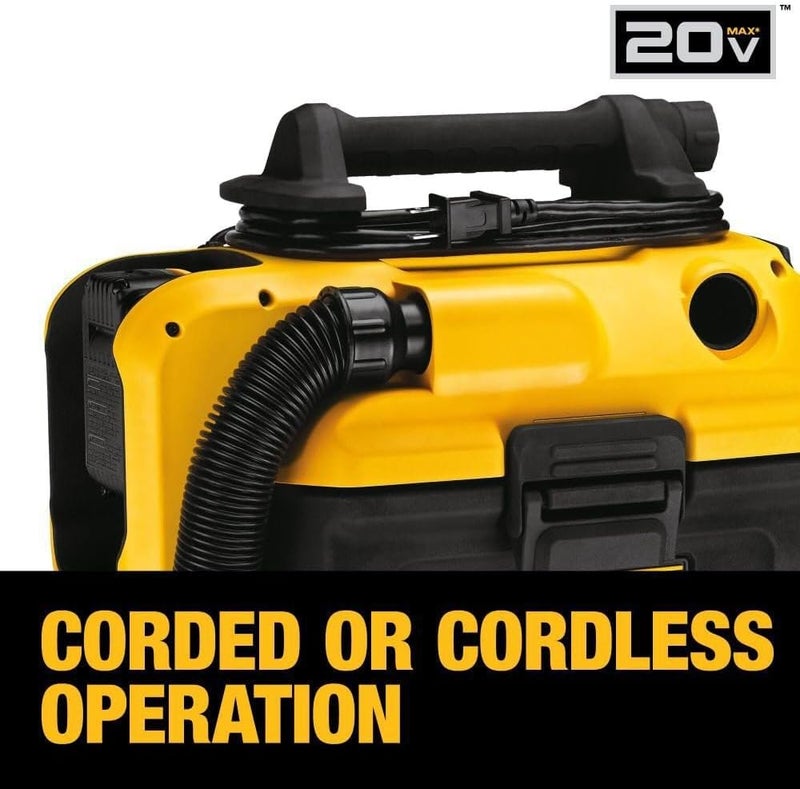 DEWALT مكنسة ديوليت Shop Vacuum الرطبة والجافة اللاسلكية والسلكية مكنسة الرطوبة والجفاف 20V MAX أداة محمولة فقط DCV581H - Image 4