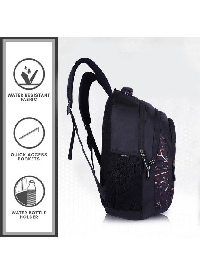 Half Moon Shaman 34L for Girls & Boys/Backpack for Men | College Bagpack for Men/College Back pack for Women | Spacious & Multiple Pockets (Black & Gold) - Image 3