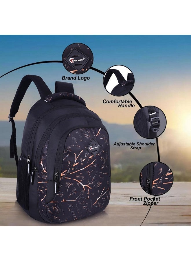Half Moon Shaman 34L for Girls & Boys/Backpack for Men | College Bagpack for Men/College Back pack for Women | Spacious & Multiple Pockets (Black & Gold) - Image 2