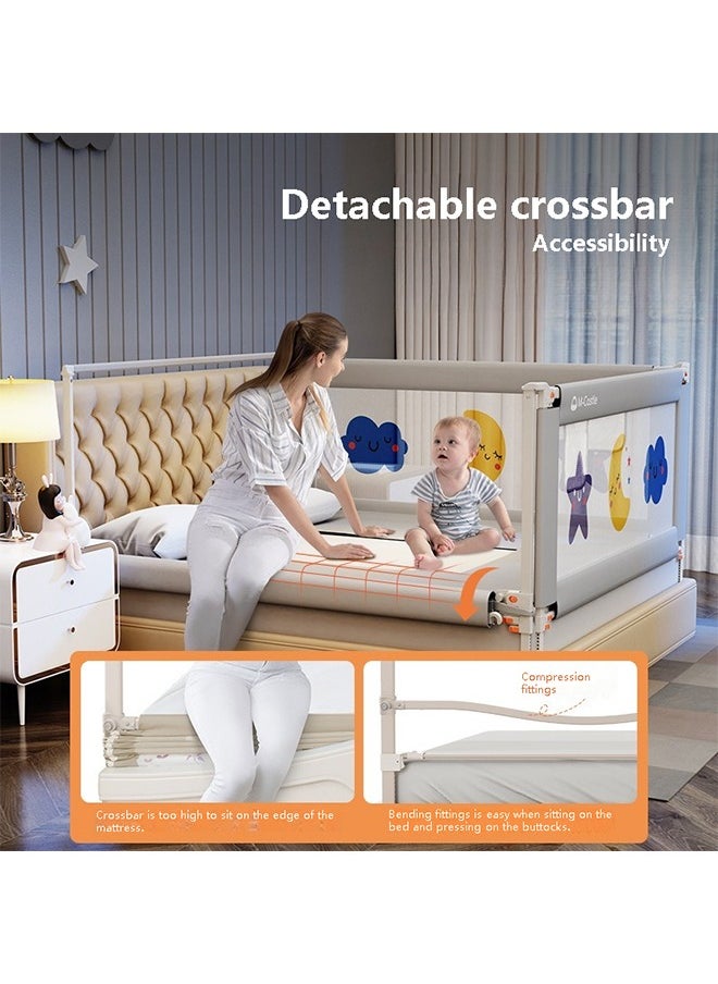 Beauenty Baby Bed Rails Guard for Toddlers, Baby's Bedrail Kids Safety Beds Fence 180cm Extra Length（1 PCS For 1 Side）  - Image 2