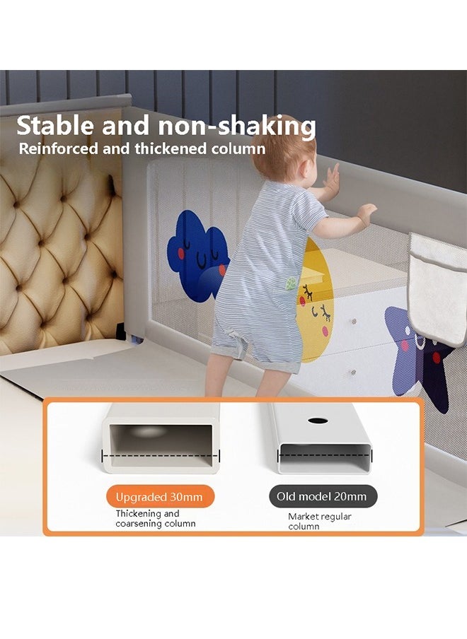 Beauenty Baby Bed Rails Guard for Toddlers, Baby's Bedrail Kids Safety Beds Fence 180cm Extra Length（1 PCS For 1 Side）  - Image 3