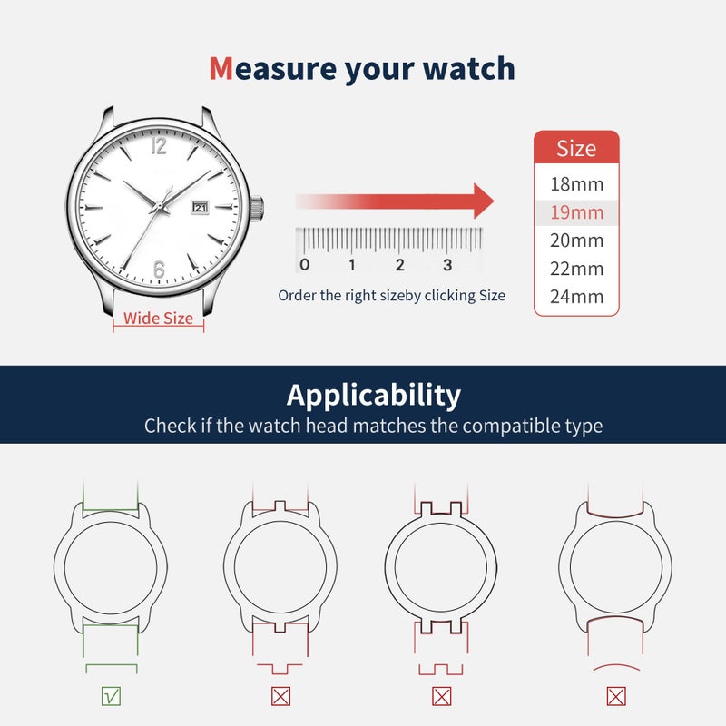 Fullmosa Leather Watch Bands for Men, 22mm 20mm 18mm Quick Release Watch Bands Strap - Burnished Band Vintage Wristband with Stainless Steel Metal Clasp - Image 5