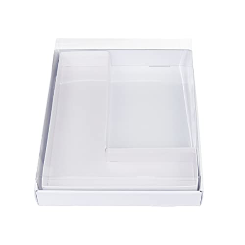 WENPACK 12.5" Cardboard Letter Shaped Mache Decorative Strawberries Fillable Sweets Candy Box with Clear Lid (White, L) - Image 3