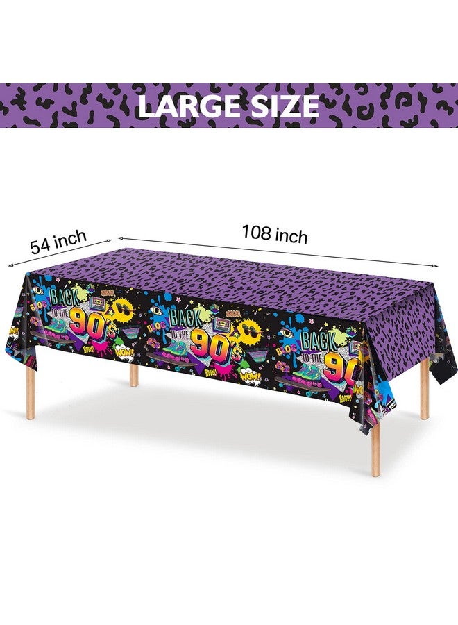 Kasyat 3 Pieces 90S Party Decorations Large 90S Themed Party Tablecover Back To The 90S Tablecloth Plastic Throwback Birthday Tablecloth For 1990S Throwback Event And Birthday Party Supplies 108 X 54 Inches - Image 3