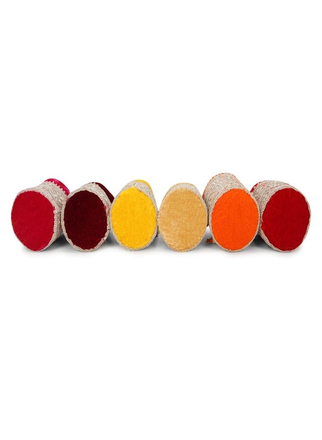 Su-Man Indian Velvet Potli (Pack of 6 Potli Bag in assorted color), Jwelery Pouch, Coins Pouch - Image 4