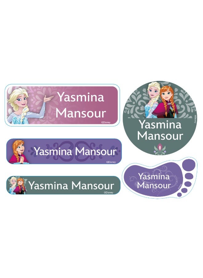 Essmak Disney Personalized Waterproof Name Labels for Kids – Set of 74 Custom Stickers for School Supplies, Lunch Boxes, Clothes and Toys  - Image 1