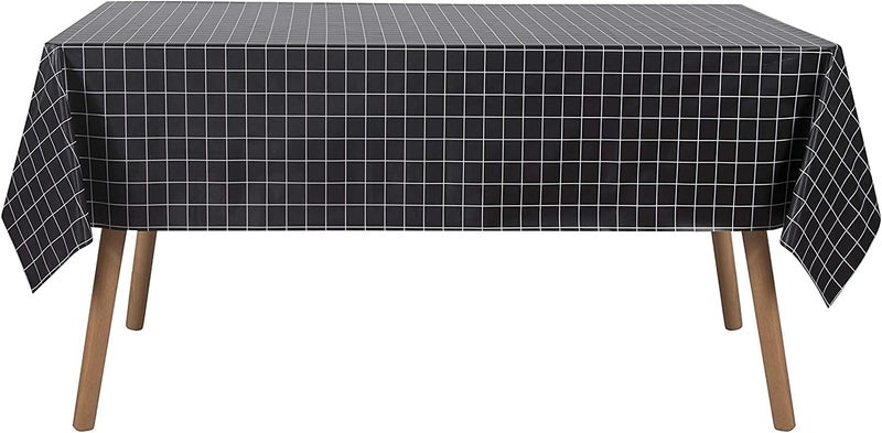 Obstal Easy lifting build 100% Waterproof PVC Table Cloth, Oil-Proof Spill-Proof Vinyl Rectangle Tablecloth, Wipeable Table Cover for Outdoor and Indoor Use,Paint Black,60 x 84 inch Strong durable raw material - Image 5