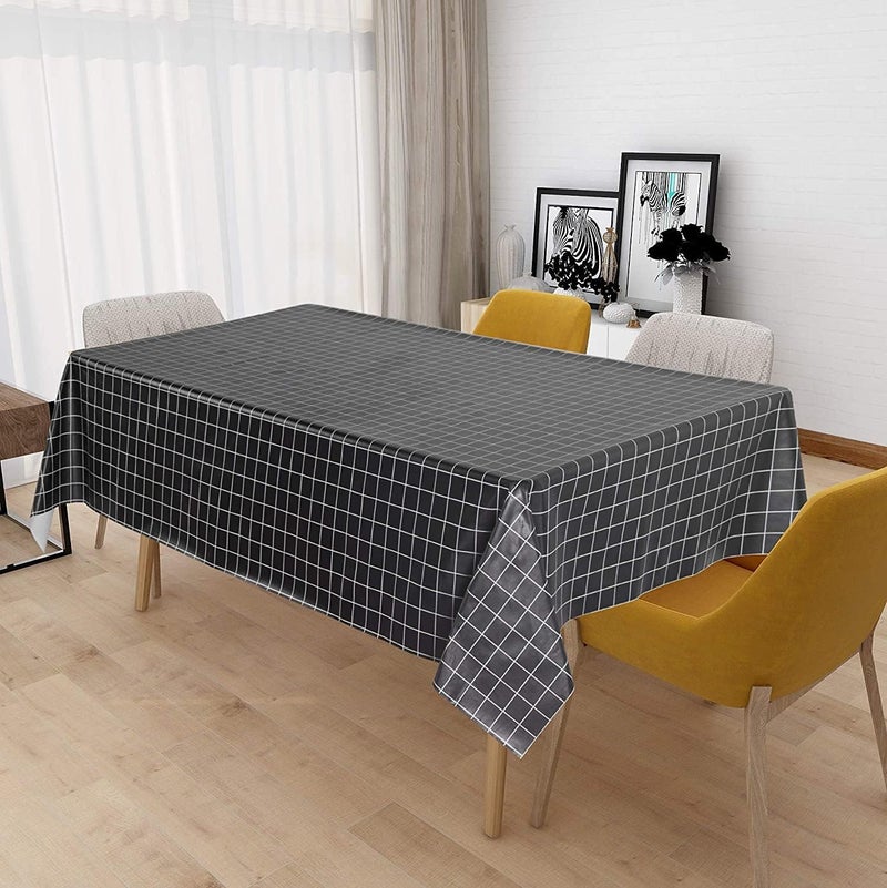 Obstal Easy lifting build 100% Waterproof PVC Table Cloth, Oil-Proof Spill-Proof Vinyl Rectangle Tablecloth, Wipeable Table Cover for Outdoor and Indoor Use,Paint Black,60 x 84 inch Strong durable raw material - Image 4