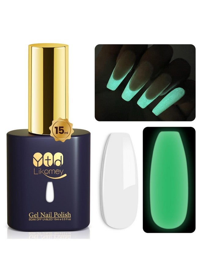 YTD Likomey Glow In The Dark Gel Nail Polish1 Pcs 15Ml White Green Luminous Glow Effect Uv Gelfluorescent Bright Neon Shiny Finish Led Uv Lamp Needed Nail Varnish Manicureyg379 - Image 1