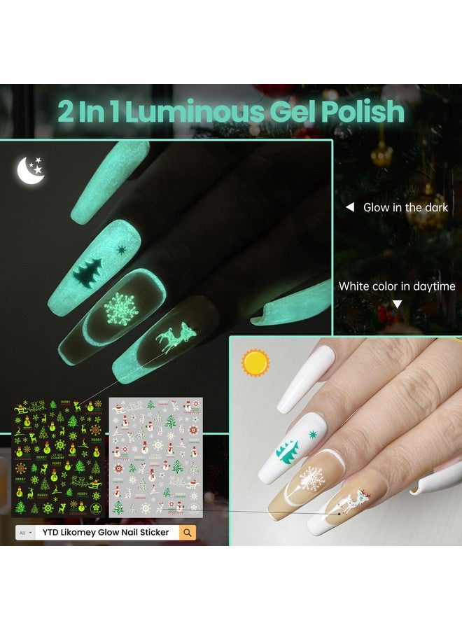 YTD Likomey Glow In The Dark Gel Nail Polish1 Pcs 15Ml White Green Luminous Glow Effect Uv Gelfluorescent Bright Neon Shiny Finish Led Uv Lamp Needed Nail Varnish Manicureyg379 - Image 4
