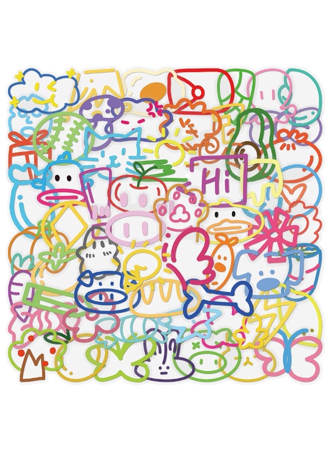 NIBEMINENT 50 Pcs Small Element Of Dopamine Deco Kit Waterproof Stickers, High Definition Printing Bright Colors, Suitable for Laptop Skateboard Luggage Water Bottle Guitar DIY - Image 1