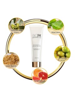 GLO24K UNLEASH THE POWER OF GOLD GLO24K Exfoliating Facial Cleanser with 24k Gold, Aloe Vera, and Vitamins. For a Radiant, Purified, Fresh looking Skin.  - Image 2
