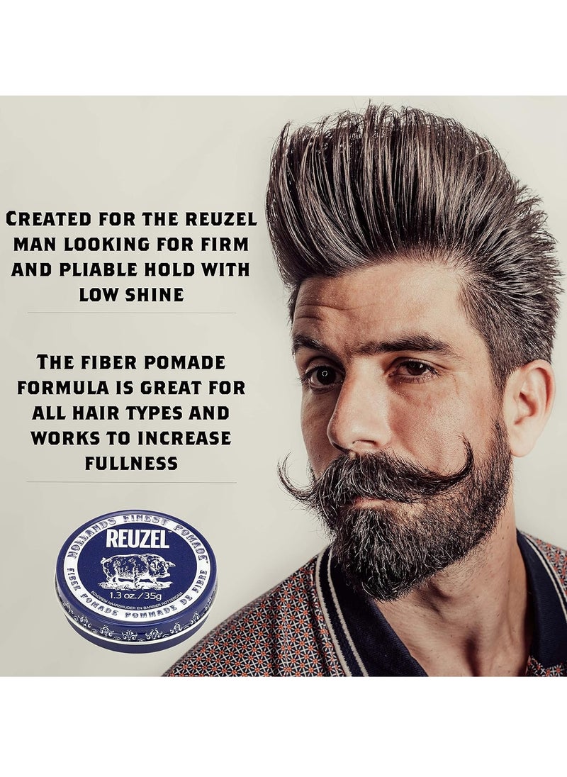 Reuzel REUZEL Fiber Pomade, Firm and Pilable All Day Hold, Water Soluble Styling, Low Shine and Flake Free, Easy To Wash Out, For All Hairstyles  - Image 4