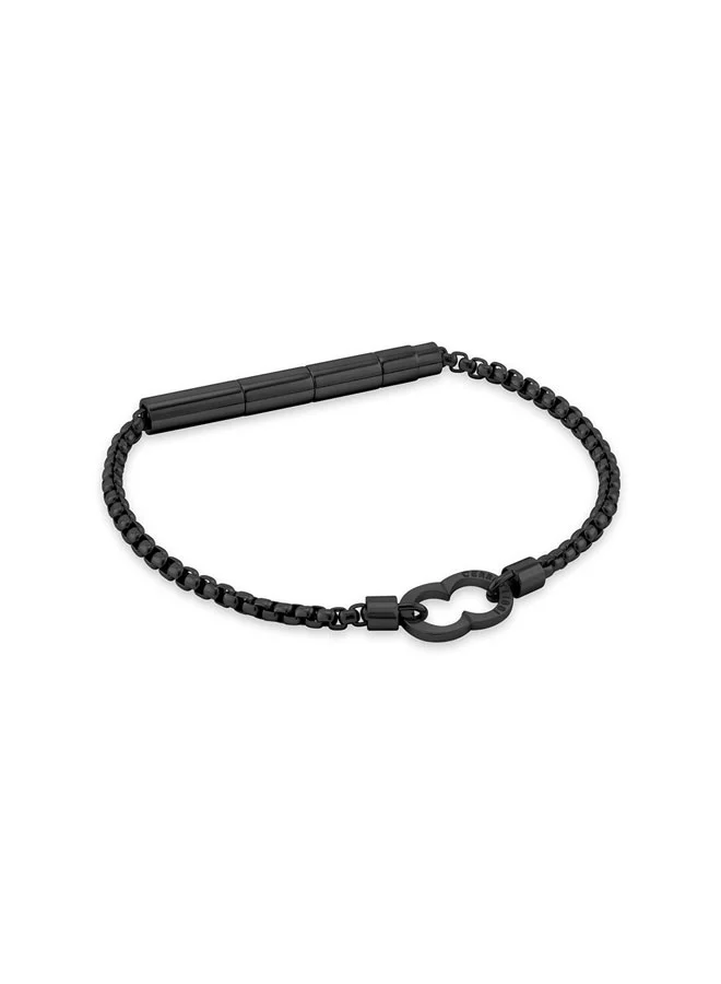 Saverio Black Double C Center Motif Bracelet for Men