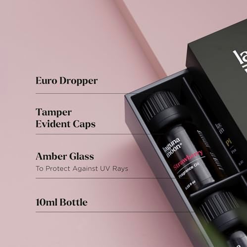 Lagunamoon Fragrance Oil Set - Premium Grade 10 Pcs Scented Oils for Candle Making, Soap Scents, Aroma Beads, Bath Bombs, Perfume & Flavoring Oil for Lip Gloss - Essential Oils with Fruity Scents (10ml) - Image 4