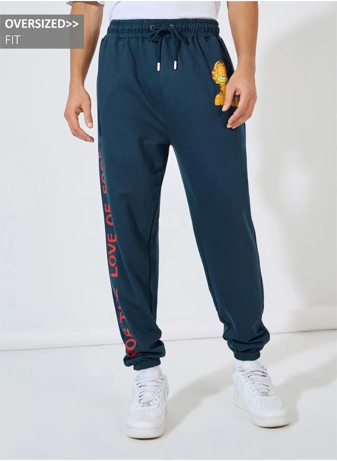 Styli Garfield Graphic Print Oversized Terry Joggers