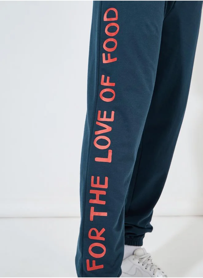 Styli Garfield Graphic Print Oversized Terry Joggers