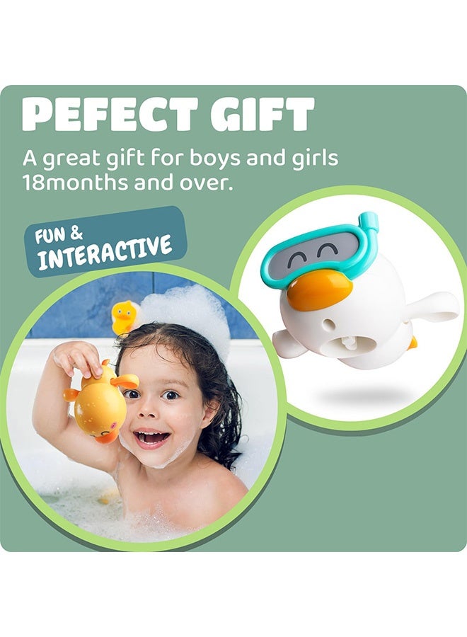 Peachjoy Baby Bath Toys, 3 Pcs Wind Up Duck Bathtub Toys for Toddlers 1-3 Years Old, Floating Pool Games, Water Toys for Swimming for Boys and Girls - Image 5