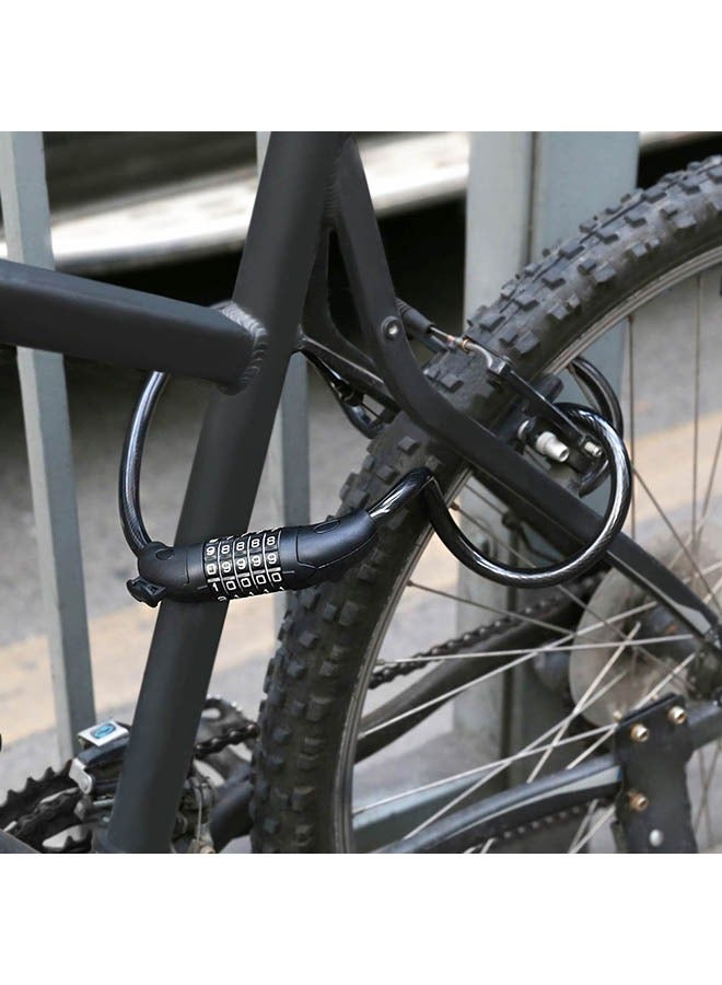 كوازيفي قفل دراجة بخمسة أرقام، كابل عالي التحمل، مضاد للسرقة، مع دعامة تثبيت - Image 3