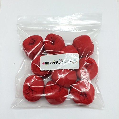 PEPPERLONELY Red 10PC 23 Inch Nylon Stocking Flower Fabric for Flowers Making - Red - Image 4