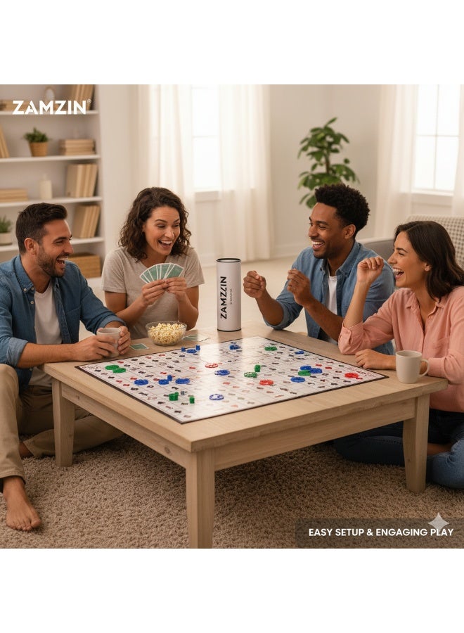 jumbo Family Board Game – Strategy & Luck, Large Game Mat, Cards & Chips, Ideal for 2–12 Players, Ages 7+, Block Opponents and Complete Sequences - Image 5