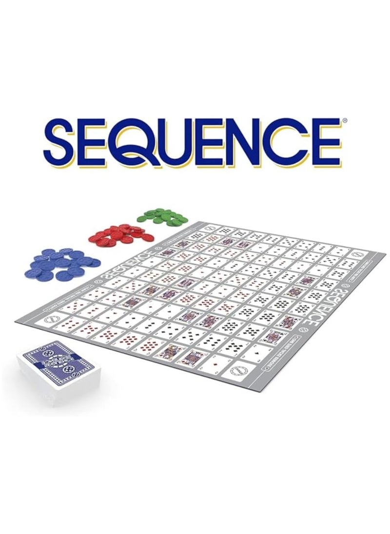 jumbo Jumbo Sequence Tube Game Family Fun with Strategy and Luck Large Mat, Cards, Chips Ideal for 2-12 Players, Ages 7+ Block Opponents and Win Sequences  - Image 5