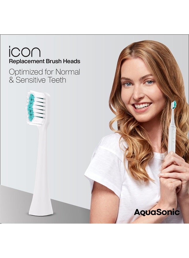 AquaSonic Icon Replacement Brush Heads | Compatible with AquaSonic Icon Toothbrush | 2 Brush Heads | for Normal & Sensitive Teeth (Pearl) - Image 1