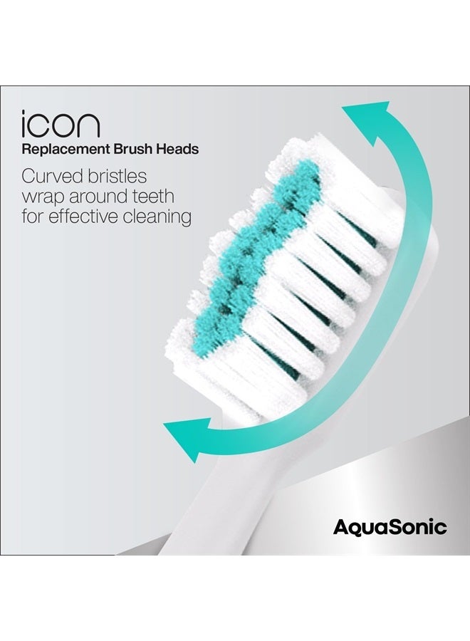 AquaSonic Icon Replacement Brush Heads | Compatible with AquaSonic Icon Toothbrush | 2 Brush Heads | for Normal & Sensitive Teeth (Pearl) - Image 2