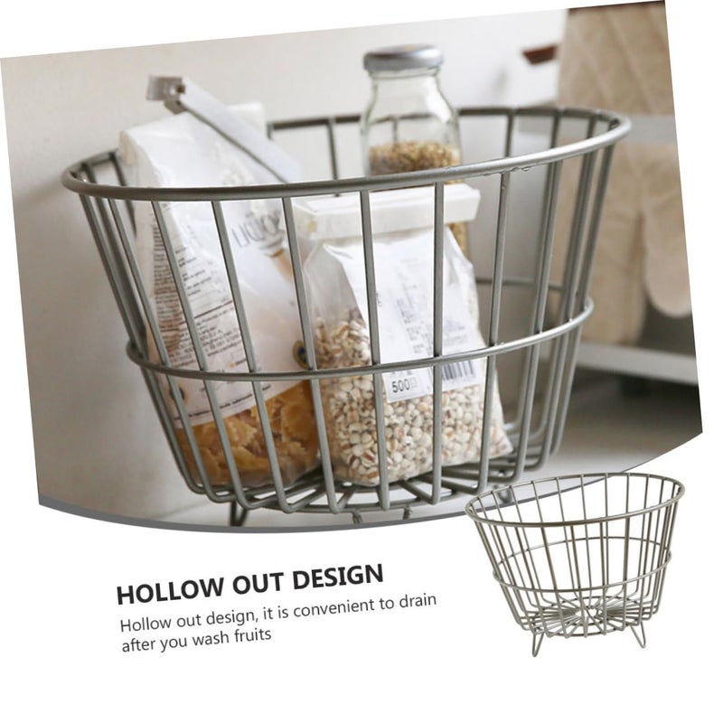 Iron Kitchen Fruit Basket with Drainage Hanging Storage for Snacks and Decor - Image 4