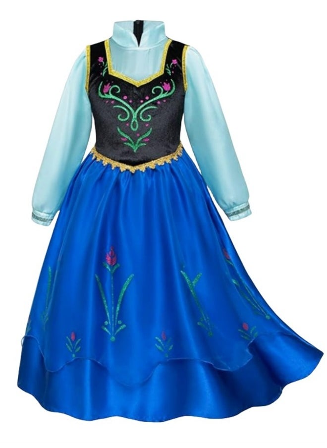 yongsheng Princess Anna Costume Dress 120cm，Dressy Girls' Princess Sister Costume Dresses Birthday Fancy Party  - Image 3