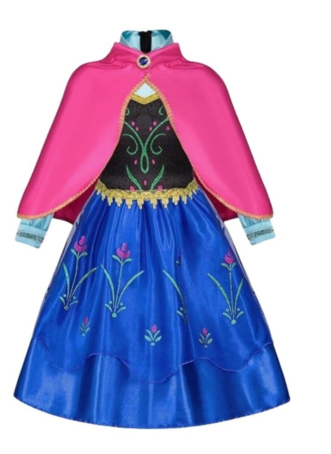 yongsheng Princess Anna Costume Dress 120cm，Dressy Girls' Princess Sister Costume Dresses Birthday Fancy Party  - Image 1