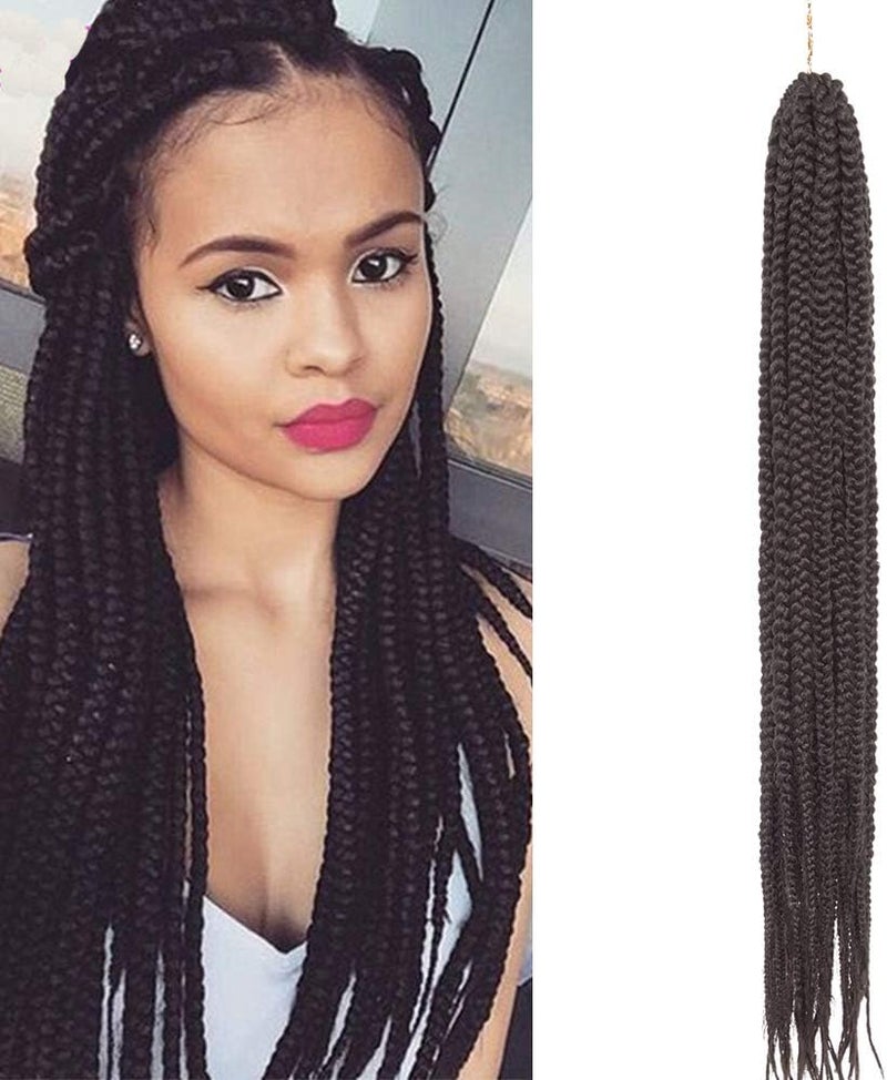 One Pack Crochet Twist Hair Braids Synthetic Weave Curly Braiding Hair Extension 24 Inch Natural Black