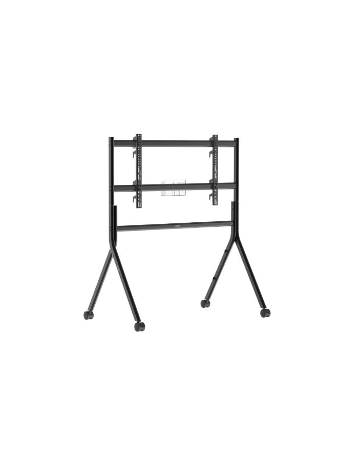 ستارجولد عربة تلفزيون متينة للشاشات من 65 إلى 150 بوصة، حامل تلفزيون متنقل بعجلات، وحامل عربة دوار قابل للتعديل وحامل عالمي - Image 1