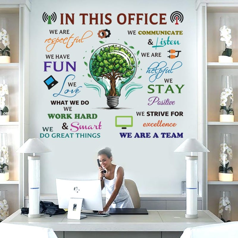 Casa Decor Office Inspirational Wall Decals - Positive Sayings Peel Stick Stickers, Colorful Motivational Lettering Teamwork Decorations, Company Art for Office Home Decor - Image 3