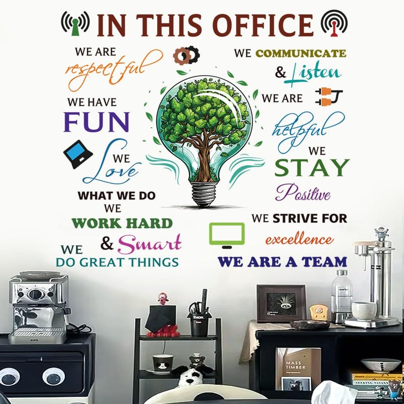 Casa Decor Office Inspirational Wall Decals - Positive Sayings Peel Stick Stickers, Colorful Motivational Lettering Teamwork Decorations, Company Art for Office Home Decor - Image 2