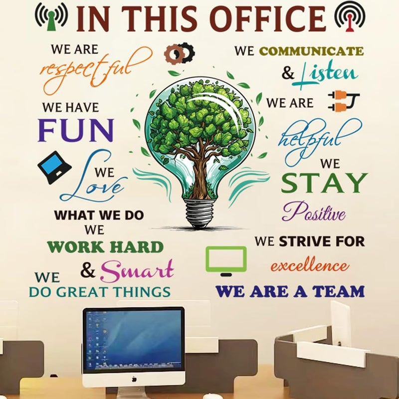 Casa Decor Office Inspirational Wall Decals - Positive Sayings Peel Stick Stickers, Colorful Motivational Lettering Teamwork Decorations, Company Art for Office Home Decor - Image 5