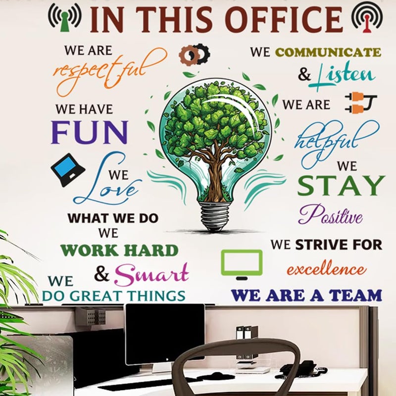 Casa Decor Office Inspirational Wall Decals - Positive Sayings Peel Stick Stickers, Colorful Motivational Lettering Teamwork Decorations, Company Art for Office Home Decor - Image 1