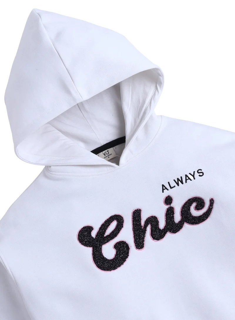 Victor And Jane  “Always Chic” Hoodie  Off-White | 100% Cotton Fleece | for Women | Best Price UAE