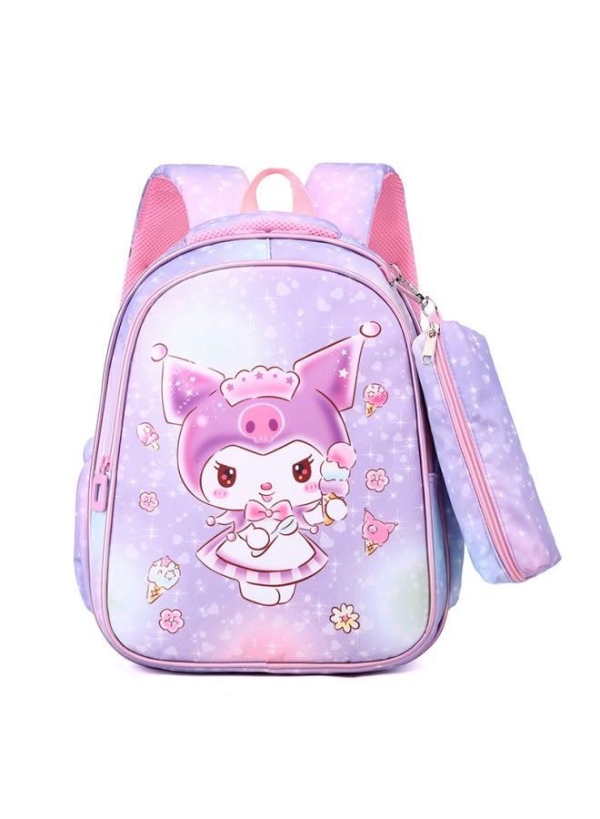 Children's Schoolbag Cute Cartoon Girl's Western Style Backpack Coolomi Pattern Primary School First Grade Kindergarten-Color:Purple Coolomi - Image 1