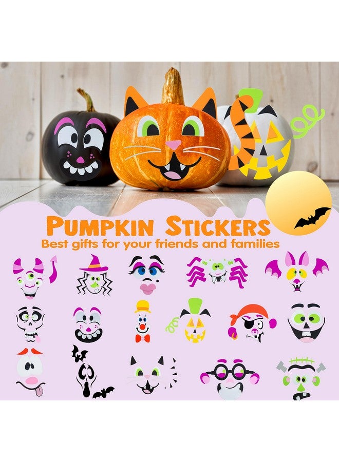 JOYIN 16 Packs Halloween Pumpkin Decorating Stickers, Foam Craft Kit, Halloween Party Favors for Kids, Party Supplies Arts Activities, Funny Jack O Lantern Stickers School Games Gifts - Image 5