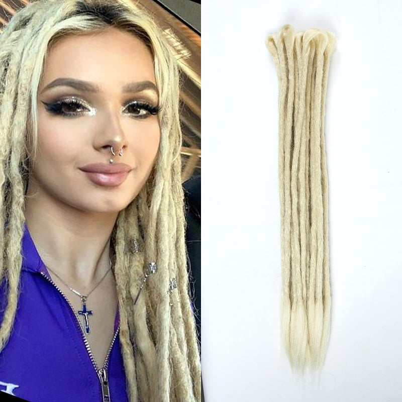 Dsoar Double Ended Dreadlock Extensions 10 Strands Synthetic Dreads 20 Inch Handmade Dread Extensions Locks Hair40 inchBlonde613