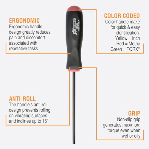 Bondhus 10699 Set of 9 Balldriver Screwdrivers, ProGuard Finish, sizes 1.5-10mm - Image 2