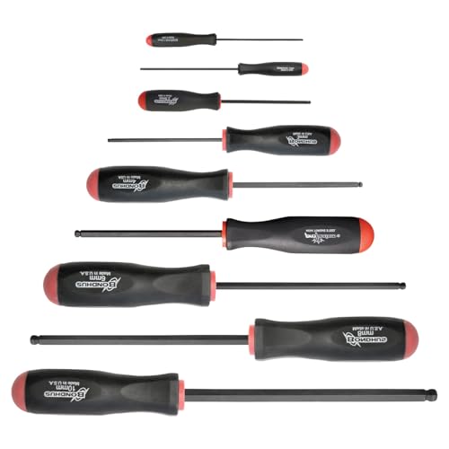 Bondhus 10699 Set of 9 Balldriver Screwdrivers, ProGuard Finish, sizes 1.5-10mm - Image 1