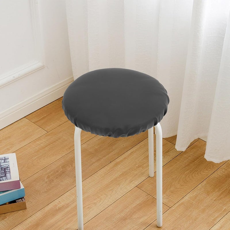 Bar Stool Cover Waterproof Stretch Seat Protector for 34-35cm Diameter Stools, Non-Slip Bottom Elastic Chair Slipcover for Kitchen, Dining Room, Home Use - Image 4