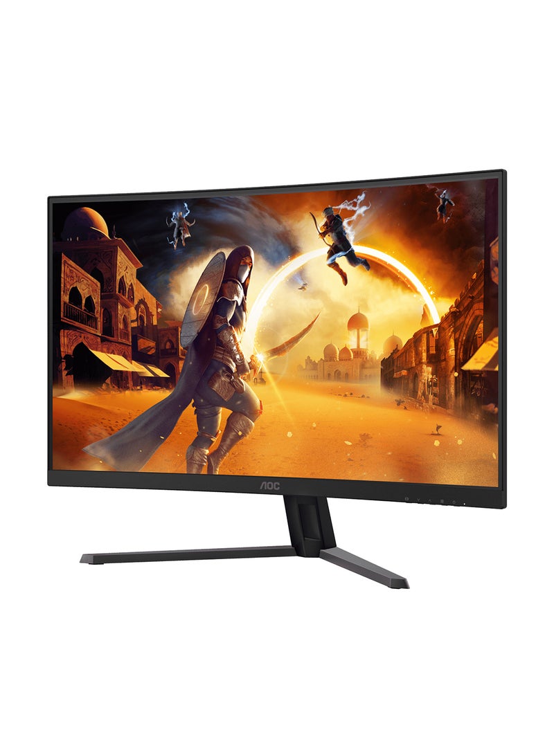 AOC CQ32G4E 31.5" QHD Curved 1500R Gaming Monitor, 180Hz Refresh Rate, 0.5ms Response Time, Flicker-free Technology, HDR10 Adaptive Sync, HDMI 2.0 x 1, DisplayPort 1.4 x 1, CQ32G4E Black/Red - Image 3